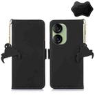 For Asus Zenfone 10 / Zenfone 9 Genuine Leather Magnetic RFID Leather Phone Case(Black) - 1