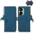 For Asus Zenfone 10 / Zenfone 9 Genuine Leather Magnetic RFID Leather Phone Case(Blue) - 1