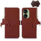 For Asus Zenfone 10 / Zenfone 9 Genuine Leather Magnetic RFID Leather Phone Case(Coffee) - 1