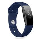 For Fitbit Inspire HR Solid Color Silicone Watch Band A Type Size: Large Size(Navy Blue) - 1