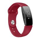 For Fitbit Inspire HR Solid Color Silicone Watch Band A Type Size: Large Size(Red Wine) - 1