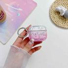 For AirPods 3 Transparent Glitter Bluetooth Earphone Protective Case(Pink) - 1