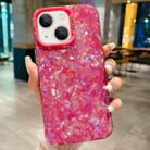 For iPhone 15 IMD Shell Texture TPU + Acrylic Phone Case(Rose Red) - 1