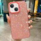 For iPhone 15 IMD Shell Texture TPU + Acrylic Phone Case(Pink) - 1