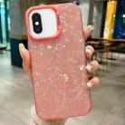 For iPhone X / XS IMD Shell Texture TPU + Acrylic Phone Case(Pink) - 1