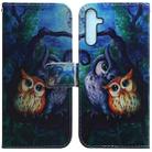For Samsung Galaxy A25 5G Coloured Drawing Flip Leather Phone Case(Oil Painting Owl) - 1