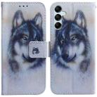 For Samsung Galaxy M34 5G/F34 5G Coloured Drawing Flip Leather Phone Case(White Wolf) - 1