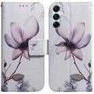 For Samsung Galaxy M34 5G/F34 5G Coloured Drawing Flip Leather Phone Case(Magnolia) - 1