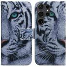 For Samsung Galaxy S24 Ultra 5G Coloured Drawing Flip Leather Phone Case(Tiger) - 1