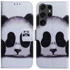 For Samsung Galaxy S24 Ultra 5G Coloured Drawing Flip Leather Phone Case(Panda) - 1