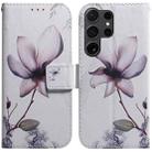 For Samsung Galaxy S24 Ultra 5G Coloured Drawing Flip Leather Phone Case(Magnolia) - 1