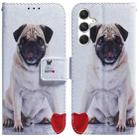 For Samsung Galaxy S24+ 5G Coloured Drawing Flip Leather Phone Case(Pug) - 1