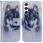 For Samsung Galaxy S24 5G Coloured Drawing Flip Leather Phone Case(White Wolf) - 1