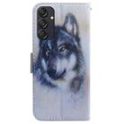 For Samsung Galaxy M55 Coloured Drawing Flip Leather Phone Case(White Wolf) - 3
