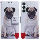 For Samsung Galaxy M15/F15 Coloured Drawing Flip Leather Phone Case(Pug) - 1