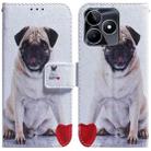 For Realme C53 / Narzo N53 Coloured Drawing Flip Leather Phone Case(Pug) - 1