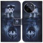 For Realme 11 4G Global Coloured Drawing Flip Leather Phone Case(Wolf and Dog) - 1