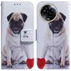 For Realme 11 5G Global Coloured Drawing Flip Leather Phone Case(Pug) - 1