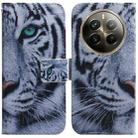 For Realme 12 Pro+ Global Coloured Drawing Flip Leather Phone Case(Tiger) - 1