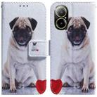 For Realme C67 4G Global Coloured Drawing Flip Leather Phone Case(Pug) - 1