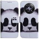 For Realme 12 5G Coloured Drawing Flip Leather Phone Case(Panda) - 1