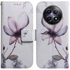 For Realme 12 5G Coloured Drawing Flip Leather Phone Case(Magnolia) - 1