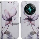 For Realme 12+ Coloured Drawing Flip Leather Phone Case(Magnolia) - 1