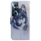 For Realme C65 4G Coloured Drawing Flip Leather Phone Case(White Wolf) - 3