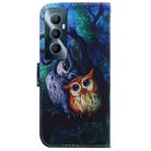 For Realme C65 4G Coloured Drawing Flip Leather Phone Case(Oil Painting Owl) - 3