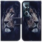 For Realme C65 4G Coloured Drawing Flip Leather Phone Case(Lion) - 1