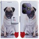 For Realme GT 6 / GT 6T / GT Neo6 Coloured Drawing Flip Leather Phone Case(Pug) - 1