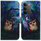 For Realme C75 Coloured Drawing Flip Leather Phone Case(Oil Painting Owl) - 1