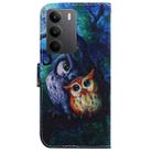 For Realme C75 Coloured Drawing Flip Leather Phone Case(Oil Painting Owl) - 3