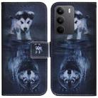 For Realme C75 Coloured Drawing Flip Leather Phone Case(Wolf and Dog) - 1