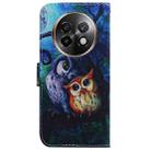 For Realme 13+ Global Coloured Drawing Flip Leather Phone Case(Oil Painting Owl) - 3