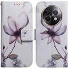 For Realme 13+ Global Coloured Drawing Flip Leather Phone Case(Magnolia) - 1