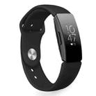 For Fitbit Inspire HR Solid Color Silicone Watch Band A Type Size: Small Size(Black) - 1