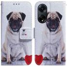 For OPPO A98 5G / F23 5G India Coloured Drawing Flip Leather Phone Case(Pug) - 1