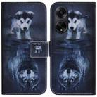 For OPPO A98 5G / F23 5G India Coloured Drawing Flip Leather Phone Case(Wolf and Dog) - 1