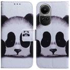 For OPPO Reno10 5G Global/Reno10 Pro Global Coloured Drawing Flip Leather Phone Case(Panda) - 1