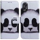 For OPPO A38 4G / A18 Coloured Drawing Flip Leather Phone Case(Panda) - 1