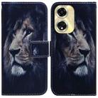 For OPPO A59 5G / A2M Coloured Drawing Flip Leather Phone Case(Lion) - 1