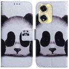 For OPPO A59 5G / A2M Coloured Drawing Flip Leather Phone Case(Panda) - 1