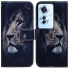 For OPPO Reno11 F Global Coloured Drawing Flip Leather Phone Case(Lion) - 1