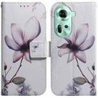 For OPPO Reno11 Global Coloured Drawing Flip Leather Phone Case(Magnolia) - 1