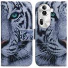 For OPPO Reno11 Pro Global Coloured Drawing Flip Leather Phone Case(Tiger) - 1