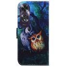 For OPPO A60 4G Coloured Drawing Flip Leather Phone Case(Oil Painting Owl) - 3