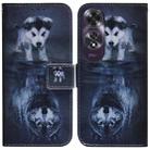 For OPPO A60 4G Coloured Drawing Flip Leather Phone Case(Wolf and Dog) - 1