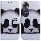 For OPPO A60 4G Coloured Drawing Flip Leather Phone Case(Panda) - 1