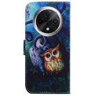 For OPPO A3 Pro 5G Coloured Drawing Flip Leather Phone Case(Oil Painting Owl) - 3